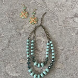 Elegant Turquoise and Gold Jewelry Set